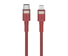 Raudonas USB-C į Lightning laidas, 1 m, 3 A