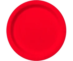 Raudonos lėkštės 23 cm – Vakarėlio dekoracijos