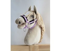 Super Hobby Horse Reguliuojamas kantaras hobi arkliukui – violetinis su juoda pūkine apdaila