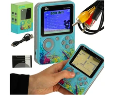 Ikonka Nešiojama mini retro žaidimų konsolė, mėlyna