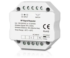 RF signalo kartotuvas, AC100-240V, DC12-24V, RF2,4GHz