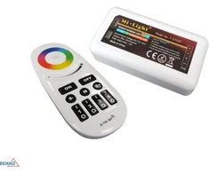 RGBW LED juostų valdiklis su nuotolinio valdymo pulteliu RF 2.4G DC 12-24V 10A