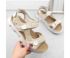 Rieker W RKR691 patogūs velcro sandalai smėlio spalvos