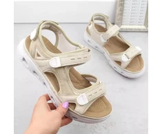 Rieker W RKR691 patogūs velcro sandalai smėlio spalvos