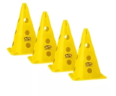 Smj Rinkinys iš 4 treniruočių kūgių - 30 cm geltoni / PT4-13H-Y