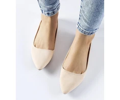 Riv smėlio spalvos balerinos smailėjančiomis nosimis