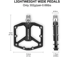 Rockbros juodi platforminiai dviračio pedalai