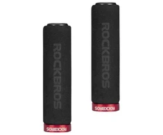 Rockbros juodos ir raudonos putų dviračio rankenos