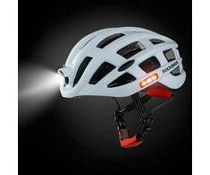 Rockbros MTB dviračio šalmas su šviesa baltas 57-62cm