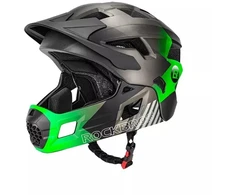 Rockbros TS-61 10110061003 Vaikų dviračio šalmas su nuimamu smakru, Dydis S (48-54) - Žalias