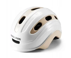 ROCKBROS vaikiškas dviračio šalmas, baltas ir smėlio spalvos, 54–58 cm