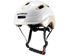 ROCKBROS vaikiškas dviračio šalmas, baltas ir smėlio spalvos, 54–58 cm