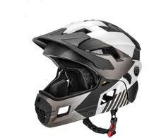 Rockbros Vaikų šalmas su skydeliu, 48-54cm, juodas