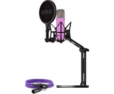 Rode Microphones NT1 Signature +XLR-cable+Desktop Studio Arm , microphone - violetinė, Bundle