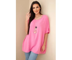 Rožinė oversize palaidinė su pakabuku
