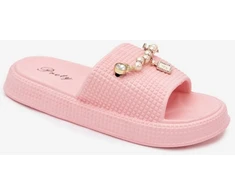 Rožinės basutės su platforma ir dekoru Step in style