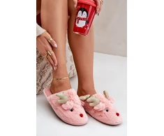 Rožinės kalėdinės šlepetės Step in style