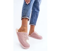 Rožinės moteriškos šlepetės su uždaru priekiu Step in style