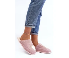 Rožinės moteriškos šlepetės su uždaru priekiu Step in style