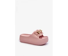 Rožinės platforminės šlepetės Step in style