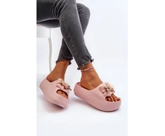Rožinės platforminės šlepetės Step in style