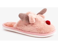 Rožinės šlepetės su elnio motyvu Step in style