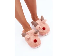 Rožinės šlepetės su elnio motyvu Step in style