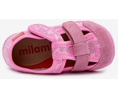 Rožinės vaikiškos šlepetės su širdies lipduku Milami