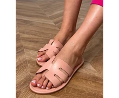 Rožinės vasarinės šlepetės su iškirpimais Ragos