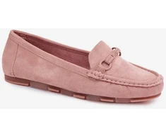 Rožiniai zomšos imitacijos mokasinai Step in style