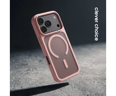 Rožinis dėklas Crong Hybrid Matte Magnetic iPhone 18 Pro / 17 Pro