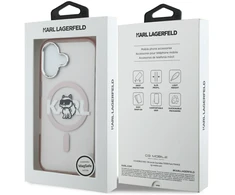 Karl Lagerfeld dėklas, skirtas IPHONE 17, suderinamas su „MagSafe KLHMP17SHGCHGKBP“ (IML Choupette eskizo logotipas), rožinis