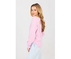 Rožinis megztinis V formos iškirpte Italy Moda
