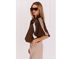 Ruda striukė su juostelėmis Italy Moda