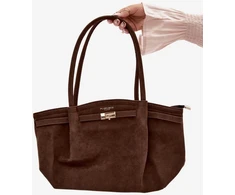 Ruda zomšos imitacijos rankinė per petį Flora&amp;Co Paris