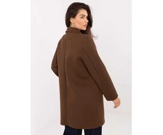 Rudas moteriškas paltas su apykakle
