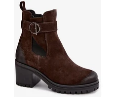 Rudi aulinukai su kulnu ir dekoratyvine sagtimi Step in style