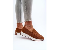 Rudos mokasinai su platforma Step in style