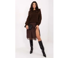 Rudos spalvos boucle megztinis Italy Moda