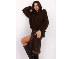 Rudos spalvos boucle megztinis Italy Moda