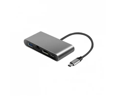 Šakotuvas (HUB) 4 IN 1, sidabro sp.,1xHDMI / 1xUSB / 1xLAN / 1xPD