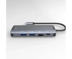 Šakotuvas (HUB) 5 IN 1, sidabro sp.,1xHDMI / 2xUSB 3.0 / 1xLAN / 1xPD