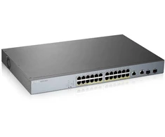 Šakotuvas Zyxel GS1350-26HP valdomas 26 prievadų „Gigabit“ jungiklis su PoE palaikymu (PoE+: 24 prievadai; 375W galia)