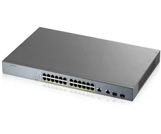 Šakotuvas Zyxel GS1350-26HP valdomas 26 prievadų „Gigabit“ jungiklis su PoE palaikymu (PoE+: 24 prievadai; 375W galia)