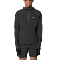 Salomon Sense Aero Hybrid džemperis su pusiau užsegamu užtrauktuku ir gobtuvu LC2429600, juodas, L