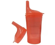 Sundo Saugumo Puodelis - Be BPA 250 Ml Apvalus Su Dangteliu Raudonas