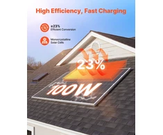 VEVOR 4 vnt. 100W monokristaliniai saulės moduliai