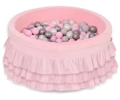 Sausas baseinas su kamuoliukais ir raukiniais, rožinis