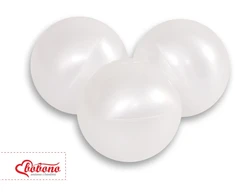 Sauso baseino plastikiniai kamuoliukai, 50 vnt., perliniai balti