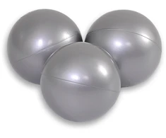 Sauso baseino plastikiniai kamuoliukai, 50 vnt., sidabriniai